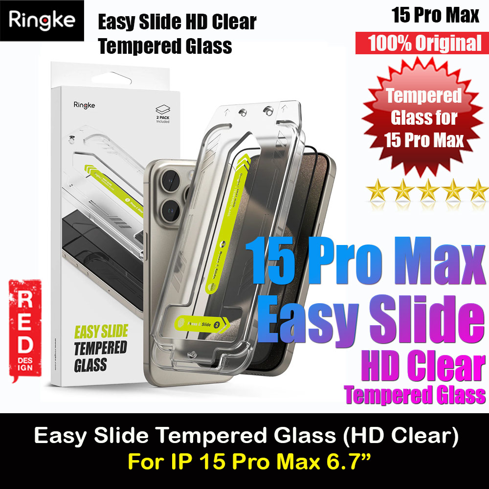 Picture of Ringke Easy Slide Tempered Glass Screen Protector with Easy Installation Jig Kit for iPhone 15 Pro Max 6.7 (HD Clear) 2 Pack Apple iPhone 15 Pro Max 6.7- Apple iPhone 15 Pro Max 6.7 Cases, Apple iPhone 15 Pro Max 6.7 Covers, iPad Cases and a wide selection of Apple iPhone 15 Pro Max 6.7 Accessories in Malaysia, Sabah, Sarawak and Singapore 