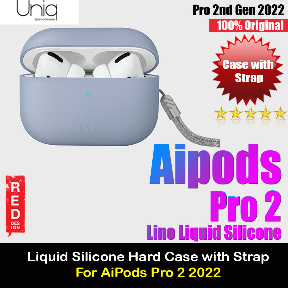 Picture of Uniq Lino Liquid Silicone Protective Hard Case with Strap for Apple Airpods Pro 2 (Blue) Apple Airpods Pro 2- Apple Airpods Pro 2 Cases, Apple Airpods Pro 2 Covers, iPad Cases and a wide selection of Apple Airpods Pro 2 Accessories in Malaysia, Sabah, Sarawak and Singapore 