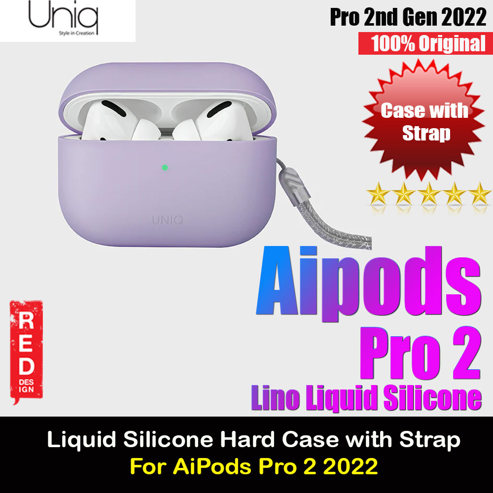 Picture of Uniq Lino Liquid Silicone Protective Hard Case with Strap for Apple Airpods Pro 2 (Lavender) Apple Airpods Pro 2- Apple Airpods Pro 2 Cases, Apple Airpods Pro 2 Covers, iPad Cases and a wide selection of Apple Airpods Pro 2 Accessories in Malaysia, Sabah, Sarawak and Singapore 