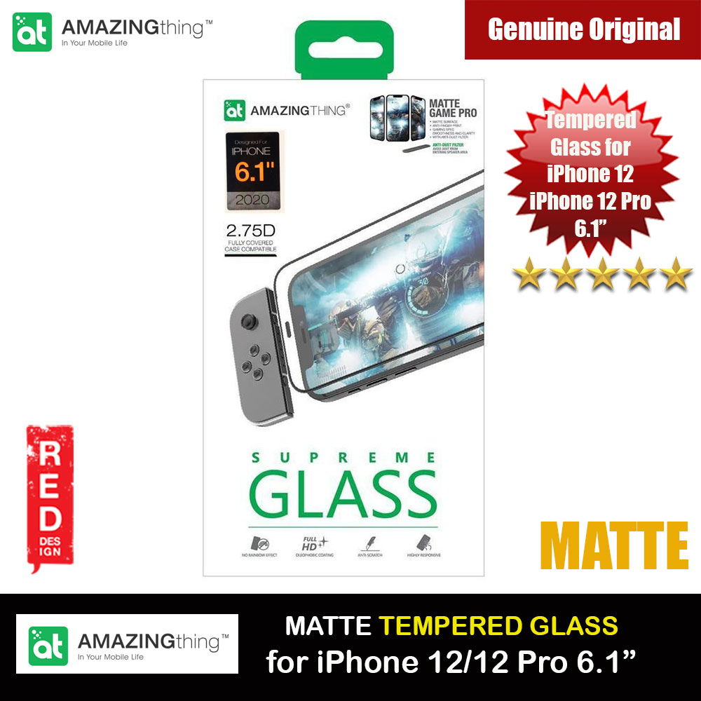 Picture of AMAZINGThing Supreme Glass 2.75D Matte Game Pro Gaming Anti Finger Print Tempered Glass for iPhone12 iPhone 12 Pro 6.1 with dust filter (Matte) Apple iPhone 12 6.1- Apple iPhone 12 6.1 Cases, Apple iPhone 12 6.1 Covers, iPad Cases and a wide selection of Apple iPhone 12 6.1 Accessories in Malaysia, Sabah, Sarawak and Singapore 