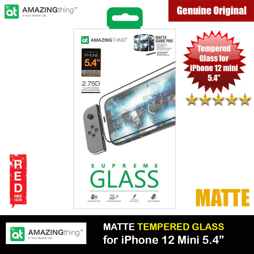 Picture of AMAZINGThing Supreme Glass 2.75D Matte Game Pro Gaming Anti Finger Print Tempered Glass for iPhone12 Mini 5.4 with dust filter (Matte) Apple iPhone 12 mini 5.4- Apple iPhone 12 mini 5.4 Cases, Apple iPhone 12 mini 5.4 Covers, iPad Cases and a wide selection of Apple iPhone 12 mini 5.4 Accessories in Malaysia, Sabah, Sarawak and Singapore 