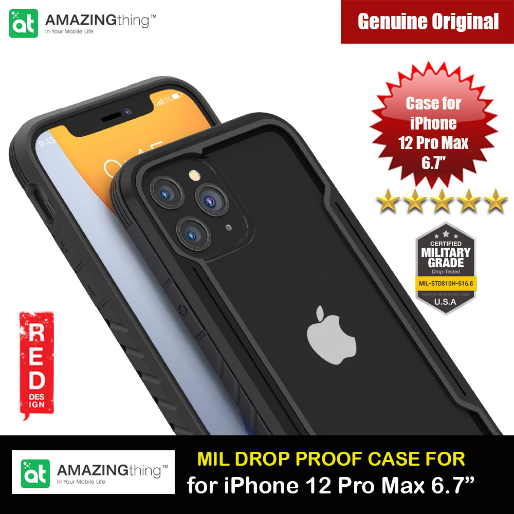 Picture of Amazingthing Military Drop Proof Case for iPhone 12 Pro Max 6.7 (Black) iPhone Cases - iPhone 14 Pro Max , iPhone 13 Pro Max, Galaxy S23 Ultra, Google Pixel 7 Pro, Galaxy Z Fold 4, Galaxy Z Flip 4 Cases Malaysia,iPhone 12 Pro Max Cases Malaysia, iPad Air ,iPad Pro Cases and a wide selection of Accessories in Malaysia, Sabah, Sarawak and Singapore. 