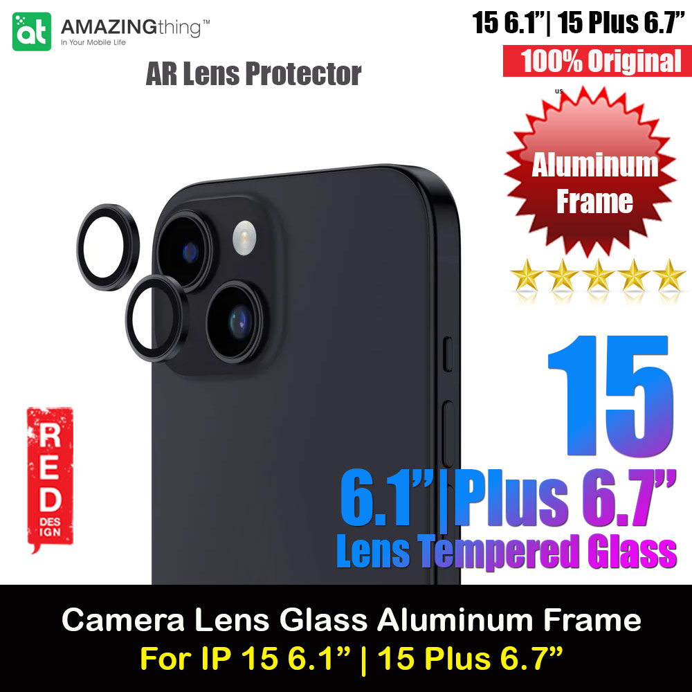 Picture of Amazingthing Supreme AR Camera Lens Glass Aluminum Frame Defender Tempered Glass Protector for iPhone 15 6.1 iPhone 15 Plus 6.7 (2PCS Black) iPhone Cases - iPhone 14 Pro Max , iPhone 13 Pro Max, Galaxy S23 Ultra, Google Pixel 7 Pro, Galaxy Z Fold 4, Galaxy Z Flip 4 Cases Malaysia,iPhone 12 Pro Max Cases Malaysia, iPad Air ,iPad Pro Cases and a wide selection of Accessories in Malaysia, Sabah, Sarawak and Singapore. 