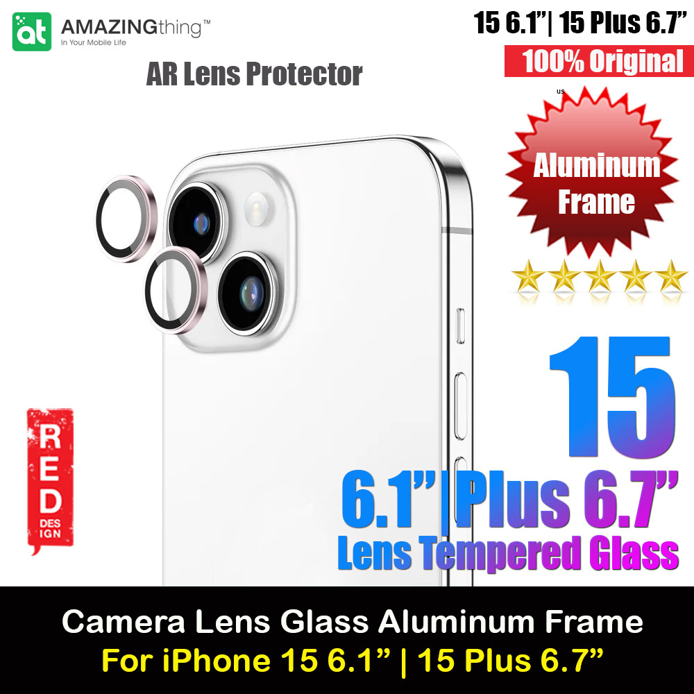 Picture of Amazingthing Supreme AR Camera Lens Glass Aluminum Frame Defender Tempered Glass Protector for iPhone 15 6.1 iPhone 15 Plus 6.7 (2PCS Pink) iPhone Cases - iPhone 14 Pro Max , iPhone 13 Pro Max, Galaxy S23 Ultra, Google Pixel 7 Pro, Galaxy Z Fold 4, Galaxy Z Flip 4 Cases Malaysia,iPhone 12 Pro Max Cases Malaysia, iPad Air ,iPad Pro Cases and a wide selection of Accessories in Malaysia, Sabah, Sarawak and Singapore. 