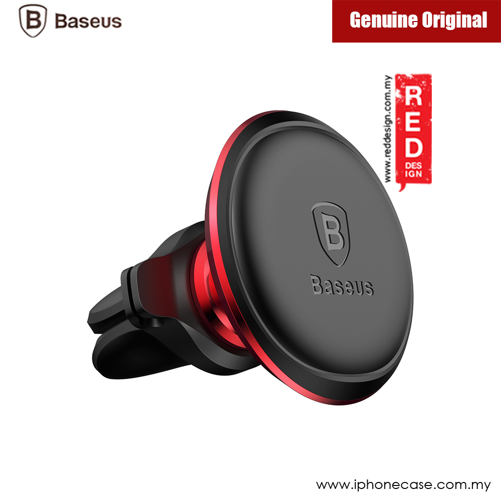 Picture of Baseus Magnetic Air Con Vent Suction Bracket Car Mount with Cable Clip (Red)