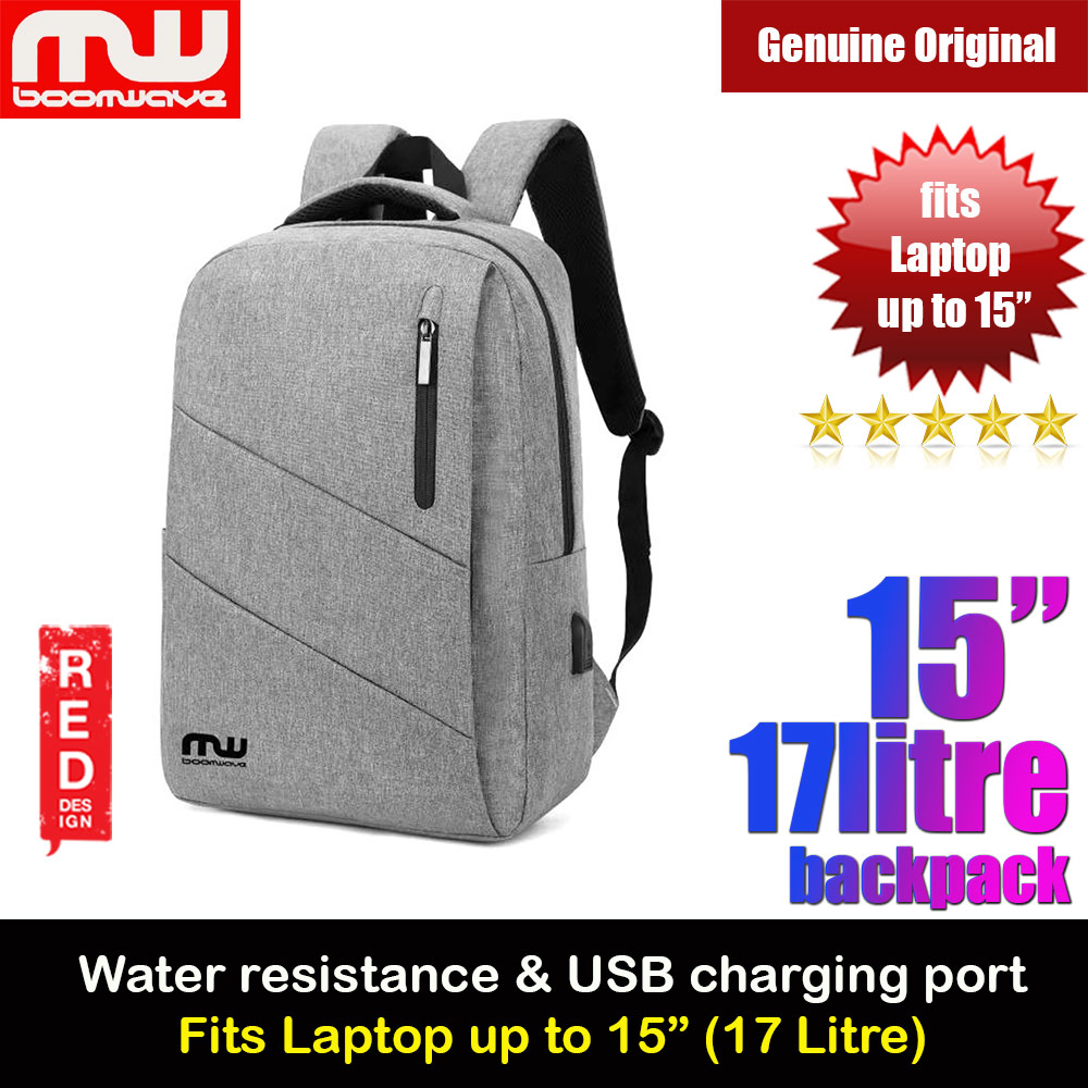 Picture of Boomwave Light Series Backpack with USB Charging Port for Laptop up to 15" inches (Grey) Red Design- Red Design Cases, Red Design Covers, iPad Cases and a wide selection of Red Design Accessories in Malaysia, Sabah, Sarawak and Singapore 
