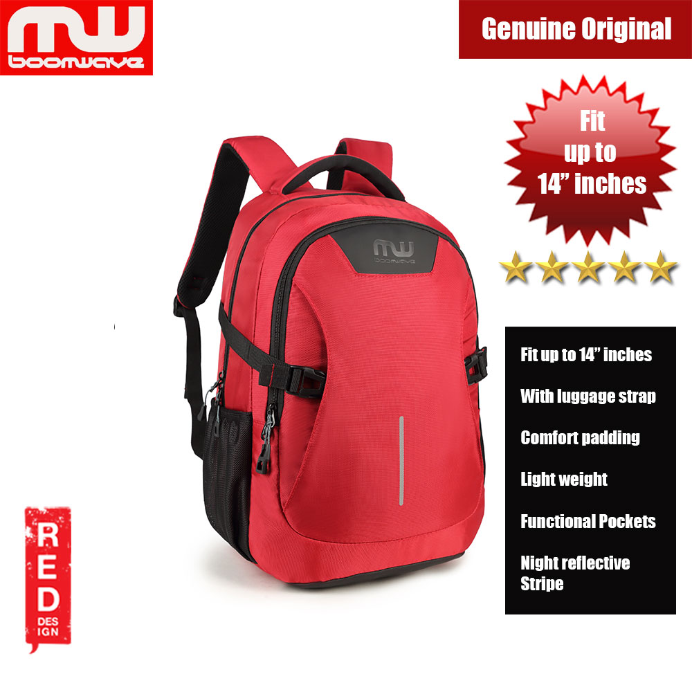 Picture of Boomwave Colour with Luggage Strap Lightweight Backpack for up to 14" inches Laptop (Red) Red Design- Red Design Cases, Red Design Covers, iPad Cases and a wide selection of Red Design Accessories in Malaysia, Sabah, Sarawak and Singapore 