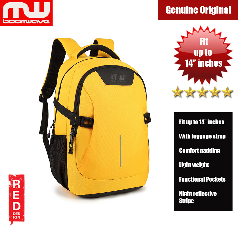 Picture of Boomwave Colour with Luggage Strap Lightweight Backpack for up to 14" inches Laptop (Yellow) Red Design- Red Design Cases, Red Design Covers, iPad Cases and a wide selection of Red Design Accessories in Malaysia, Sabah, Sarawak and Singapore 