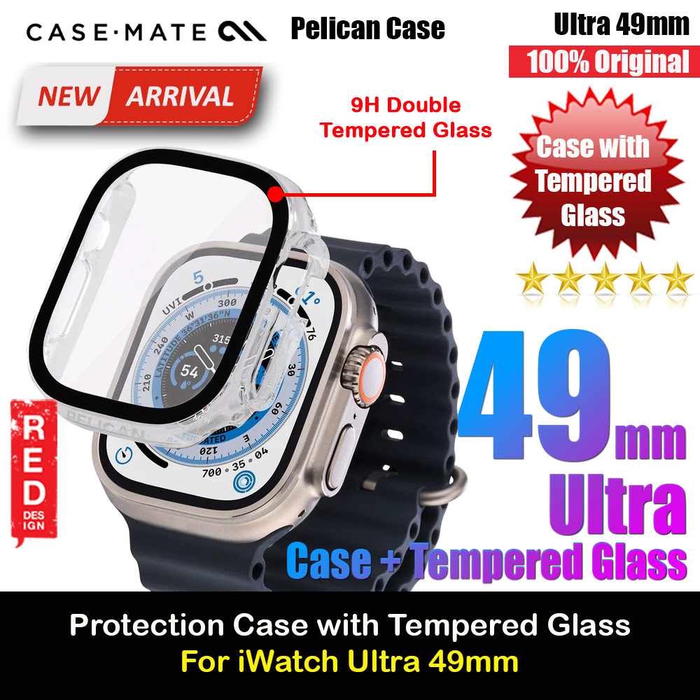Picture of Case Mate Pelican PC Hard Protection Case with integrated 9H Tempered Glass Case for Apple Watch 49mm Ultra Ultra 2 (Clear) iPhone Cases - iPhone 14 Pro Max , iPhone 13 Pro Max, Galaxy S23 Ultra, Google Pixel 7 Pro, Galaxy Z Fold 4, Galaxy Z Flip 4 Cases Malaysia,iPhone 12 Pro Max Cases Malaysia, iPad Air ,iPad Pro Cases and a wide selection of Accessories in Malaysia, Sabah, Sarawak and Singapore. 