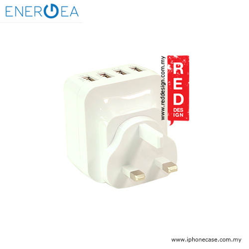 Picture of Energea Travelite 6.8A 4 USB Wall Charger with UK US Adaptor - White