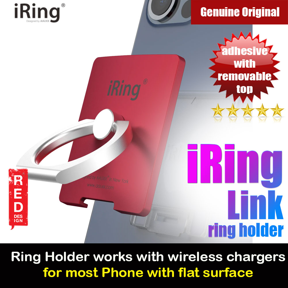 Picture of AAUXX iRing Link Universal Phone Grip and Stand Compatible with wireless charging (Metallic Red) iPhone Cases - iPhone 14 Pro Max , iPhone 13 Pro Max, Galaxy S23 Ultra, Google Pixel 7 Pro, Galaxy Z Fold 4, Galaxy Z Flip 4 Cases Malaysia,iPhone 12 Pro Max Cases Malaysia, iPad Air ,iPad Pro Cases and a wide selection of Accessories in Malaysia, Sabah, Sarawak and Singapore. 