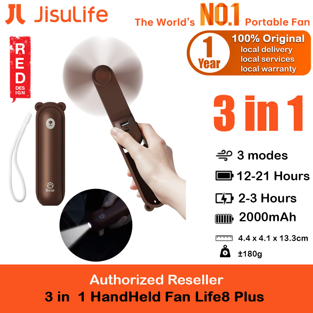 Picture of Jisulife 3 in 1 Mini Handheld Fan USB Rechargeable Fan Power Bank with Flash Light for Office OutdoorTravel Hiking Camping Concert Indoor Court F8 (Brown) iPhone Cases - iPhone 14 Pro Max , iPhone 13 Pro Max, Galaxy S23 Ultra, Google Pixel 7 Pro, Galaxy Z Fold 4, Galaxy Z Flip 4 Cases Malaysia,iPhone 12 Pro Max Cases Malaysia, iPad Air ,iPad Pro Cases and a wide selection of Accessories in Malaysia, Sabah, Sarawak and Singapore. 