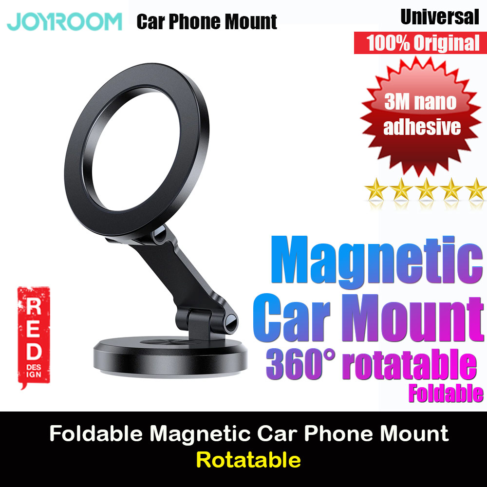 Picture of Joyroom Magnetic 360 Degree Rotatable Foldable Aluminum Alloy Car Phone Mount Holder with 3M Adhesive Light Version for Dashboard Desk (Black) Red Design- Red Design Cases, Red Design Covers, iPad Cases and a wide selection of Red Design Accessories in Malaysia, Sabah, Sarawak and Singapore 