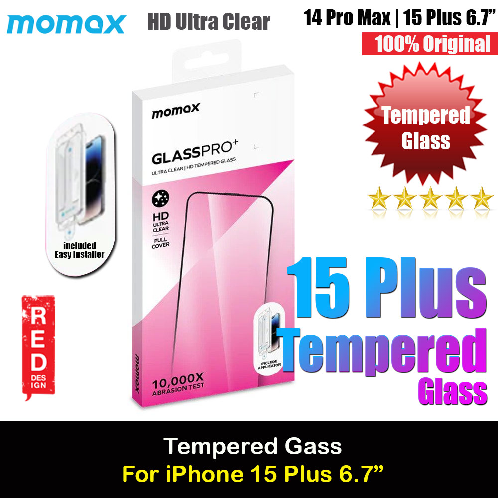 Picture of Momax 3D Full Coverage Tempered Glass Screen Protector for Apple iPhone 15 Plus 6.7 14 Pro Max 6.7  with Easy DIY Installation Kit Helper  (HD Ultra Clear Black) Apple iPhone 14 Pro Max 6.7- Apple iPhone 14 Pro Max 6.7 Cases, Apple iPhone 14 Pro Max 6.7 Covers, iPad Cases and a wide selection of Apple iPhone 14 Pro Max 6.7 Accessories in Malaysia, Sabah, Sarawak and Singapore 