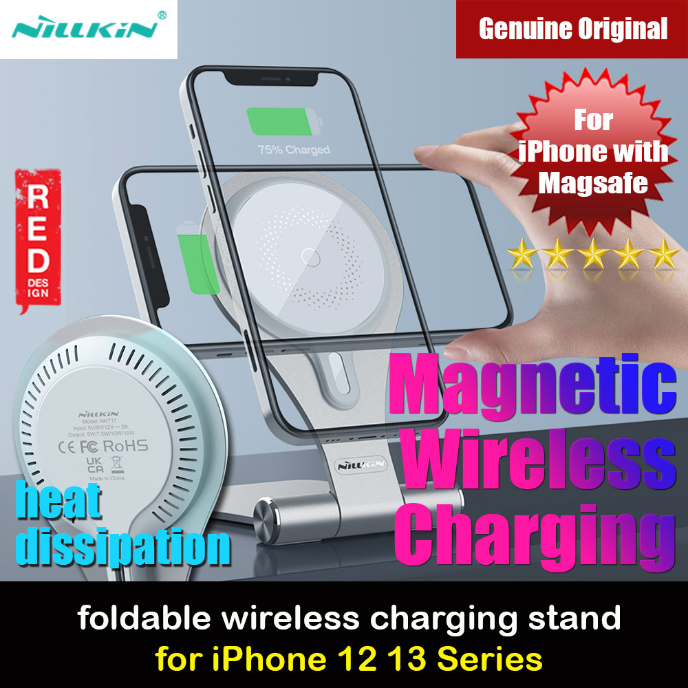 Picture of Nillkin MagStand Wireless Charging Foldable Stand with Heat Dissipation Cooling for Magsafe Compatible for iPhone 12 iPhone 13 Pro Max (Silver) Red Design- Red Design Cases, Red Design Covers, iPad Cases and a wide selection of Red Design Accessories in Malaysia, Sabah, Sarawak and Singapore 