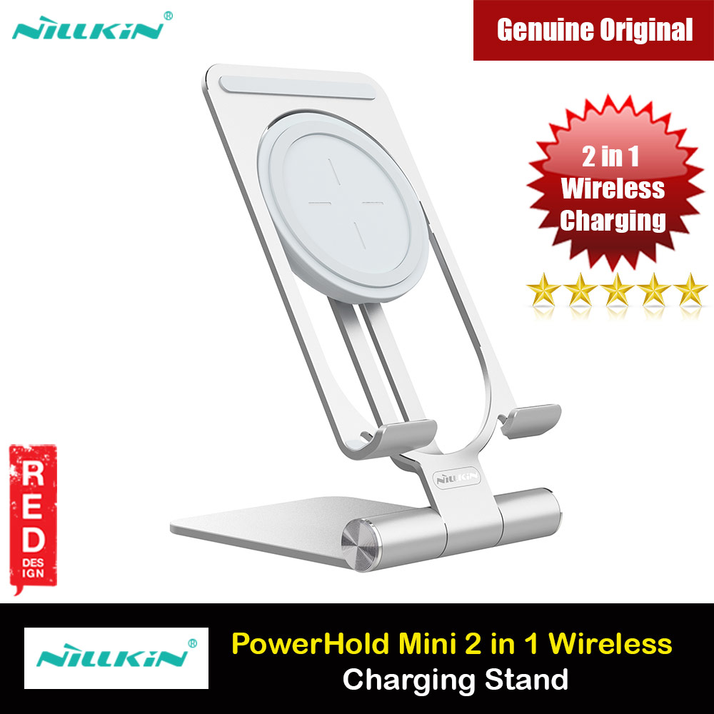 Picture of Nillkin PowerHold 2 in 1 Portable Foldable Travel Mini Wireless Charging Stand 10W Max Heat Dissipation Wireless Charging Wireless Charger for Apple Samsung iPhone 12 Pro Max iPhone 11 Pro Max (Silver) Red Design- Red Design Cases, Red Design Covers, iPad Cases and a wide selection of Red Design Accessories in Malaysia, Sabah, Sarawak and Singapore 