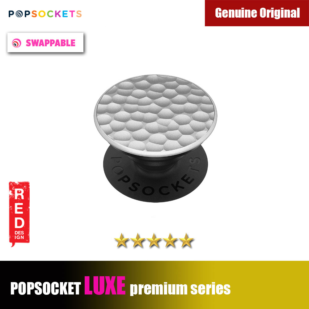 Picture of Popsockets PopGrip Swappable Lux Premium Series (Hammered Metal Silver) Red Design- Red Design Cases, Red Design Covers, iPad Cases and a wide selection of Red Design Accessories in Malaysia, Sabah, Sarawak and Singapore 
