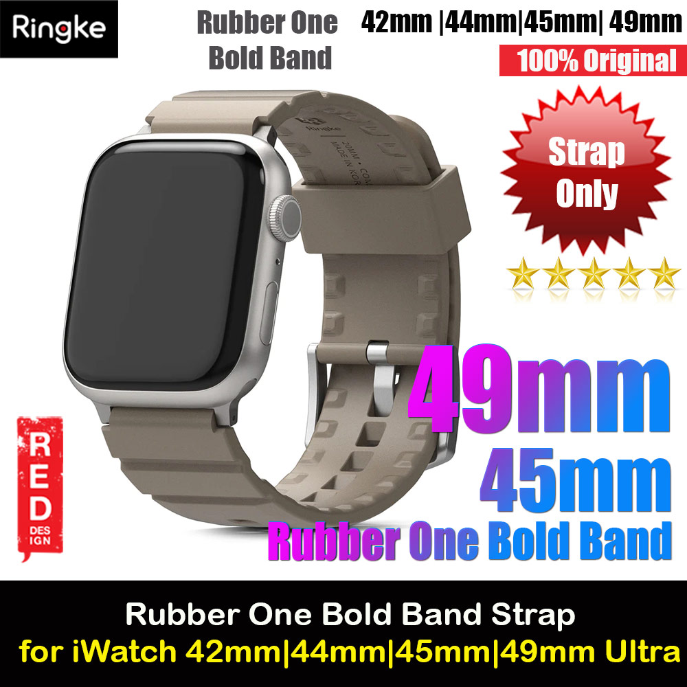 Picture of Ringke TPU Rubber One Band Bold Waterproof Sweat Proof Strap for Apple Watch Series 4 5 6 8 42mm 44mm 45mm 49mm Ultra (Gray Sand) Apple Watch 42mm- Apple Watch 42mm Cases, Apple Watch 42mm Covers, iPad Cases and a wide selection of Apple Watch 42mm Accessories in Malaysia, Sabah, Sarawak and Singapore 