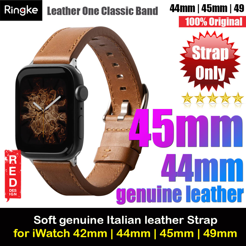 Picture of Ringke Genuine Leather One Classic Strap for Apple Watch Series 4 5 6 8 9 42mm 44mm 45mm 49mm Ultra (Brown) Apple Watch 42mm- Apple Watch 42mm Cases, Apple Watch 42mm Covers, iPad Cases and a wide selection of Apple Watch 42mm Accessories in Malaysia, Sabah, Sarawak and Singapore 