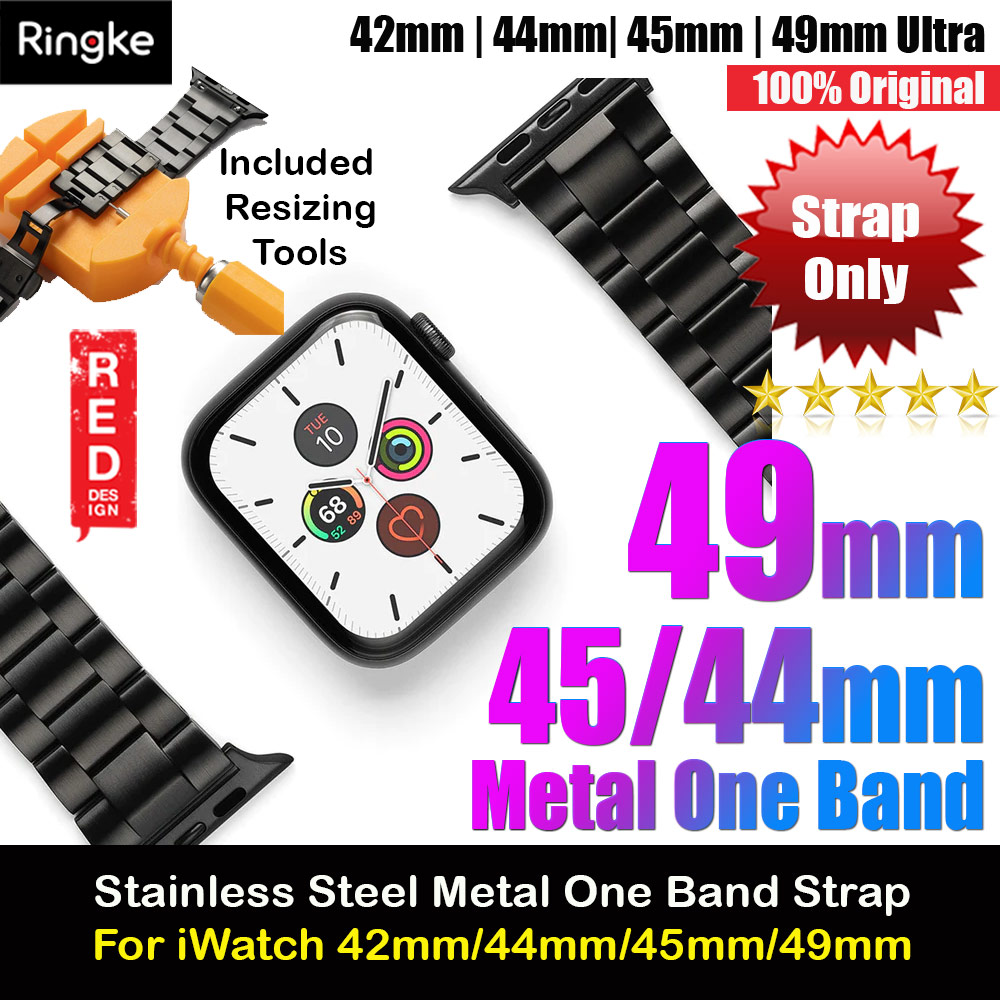 Picture of Ringke Stainless Steel Metal One Band Strap for Apple Watch Series 4 5 6 8 42mm 44mm 45mm 49mm Ultra (Black) Apple Watch 42mm- Apple Watch 42mm Cases, Apple Watch 42mm Covers, iPad Cases and a wide selection of Apple Watch 42mm Accessories in Malaysia, Sabah, Sarawak and Singapore 