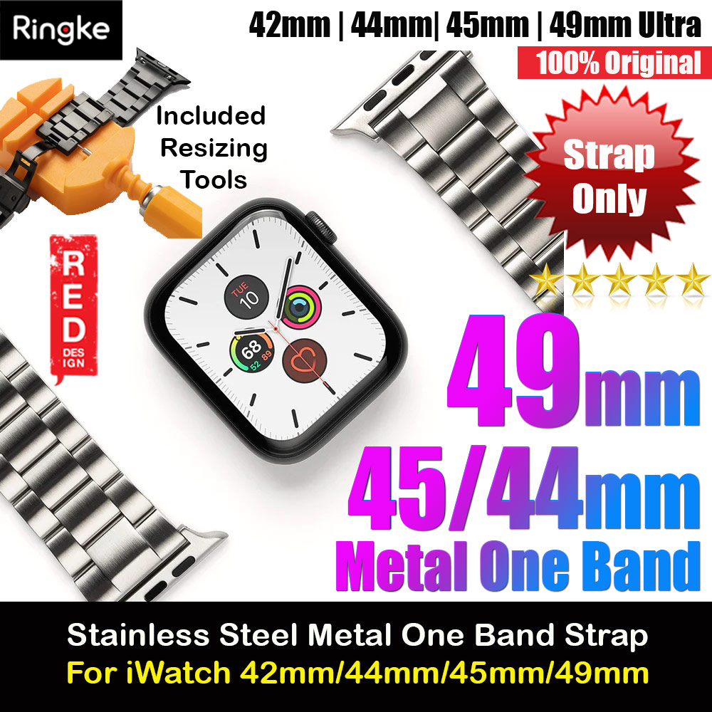 Picture of Ringke Stainless Steel Metal One Band Strap for Apple Watch Series 4 5 6 8 42mm 44mm 45mm 49mm Ultra (Silver) Apple Watch 42mm- Apple Watch 42mm Cases, Apple Watch 42mm Covers, iPad Cases and a wide selection of Apple Watch 42mm Accessories in Malaysia, Sabah, Sarawak and Singapore 