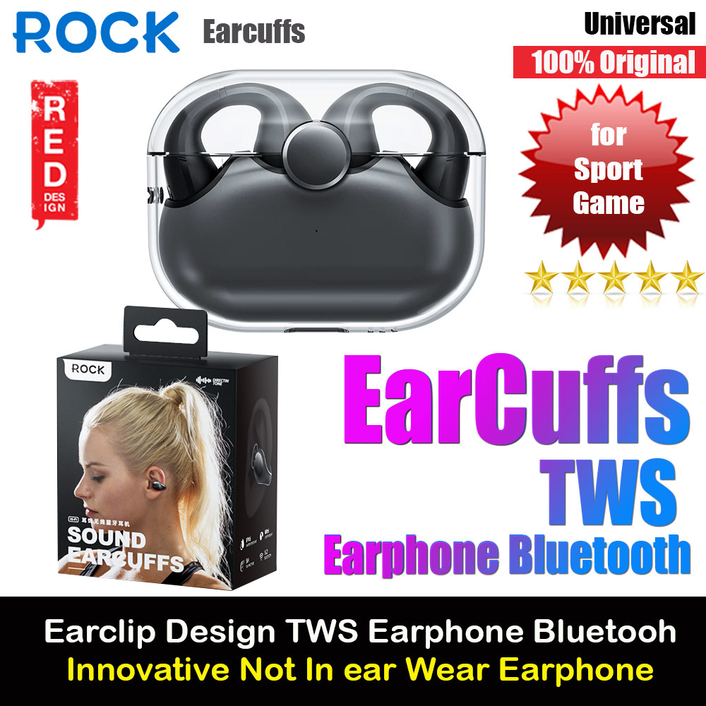 Picture of ROCK Ambie Sound EarCuffs TWS Earphone Bluetooth 5.2 Dual Stereo Touch Control Long Standby HIFI Ear Hook Headset Sport Earbuds (Black) Red Design- Red Design Cases, Red Design Covers, iPad Cases and a wide selection of Red Design Accessories in Malaysia, Sabah, Sarawak and Singapore 