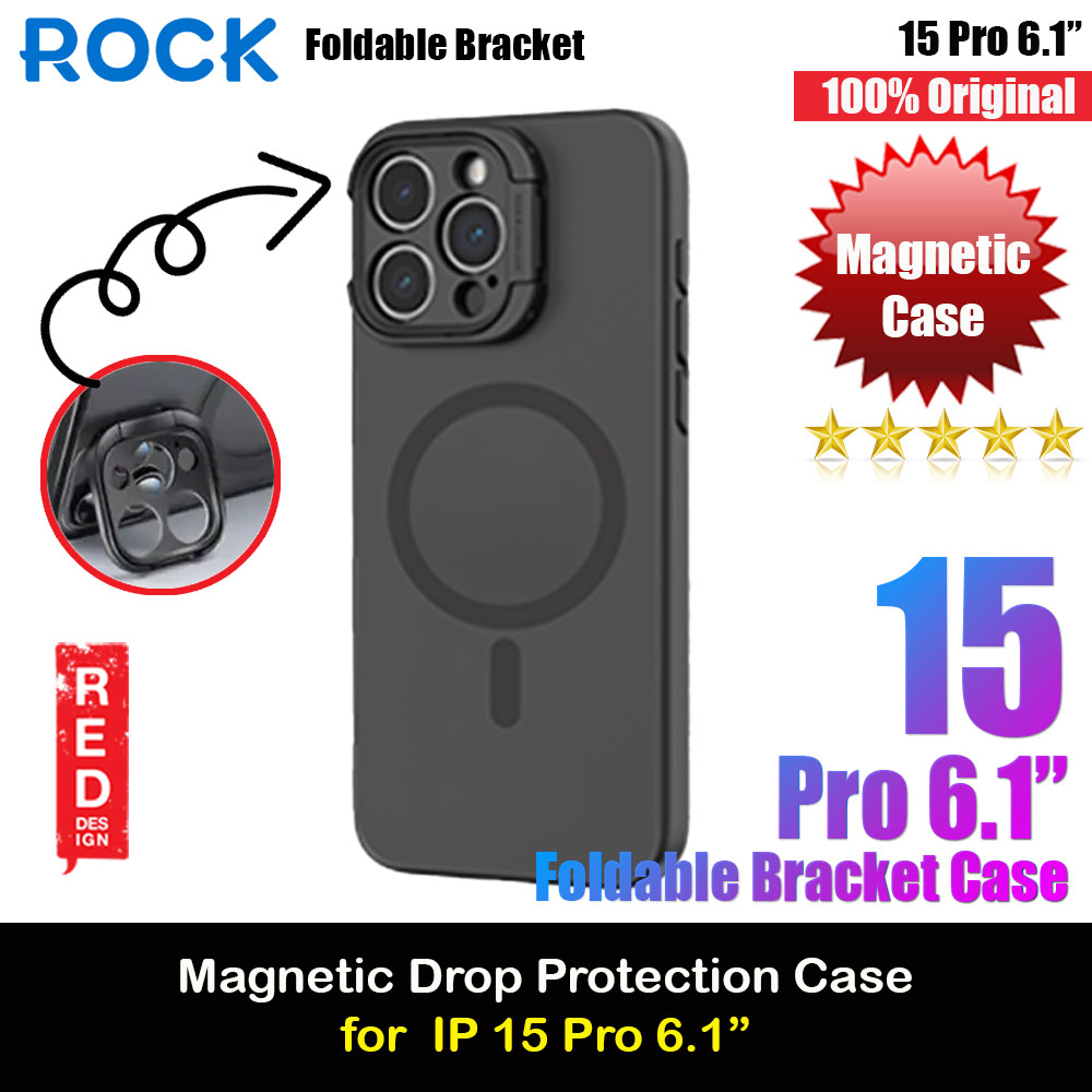 Picture of Rock Guard Foldable Lens Bracket Kickstand Magnetic Drop Protection Case for iPhone 15 Pro 6.1 (Black) Apple iPhone 15 Pro 6.1- Apple iPhone 15 Pro 6.1 Cases, Apple iPhone 15 Pro 6.1 Covers, iPad Cases and a wide selection of Apple iPhone 15 Pro 6.1 Accessories in Malaysia, Sabah, Sarawak and Singapore 