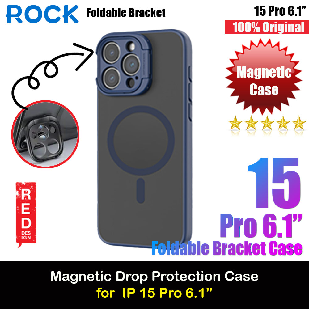 Picture of Rock Guard Foldable Lens Bracket Kickstand Magnetic Drop Protection Case for iPhone 15 Pro 6.1 (Blue) Apple iPhone 15 Pro 6.1- Apple iPhone 15 Pro 6.1 Cases, Apple iPhone 15 Pro 6.1 Covers, iPad Cases and a wide selection of Apple iPhone 15 Pro 6.1 Accessories in Malaysia, Sabah, Sarawak and Singapore 