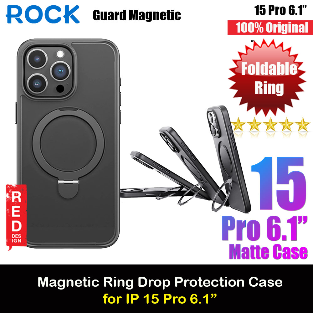 Picture of Rock Guard Magnetic Foldable Ring Stand Drop Protection Case for iPhone 15 Pro 6.1 (Matte Titanium Black) iPhone Cases - iPhone 14 Pro Max , iPhone 13 Pro Max, Galaxy S23 Ultra, Google Pixel 7 Pro, Galaxy Z Fold 4, Galaxy Z Flip 4 Cases Malaysia,iPhone 12 Pro Max Cases Malaysia, iPad Air ,iPad Pro Cases and a wide selection of Accessories in Malaysia, Sabah, Sarawak and Singapore. 