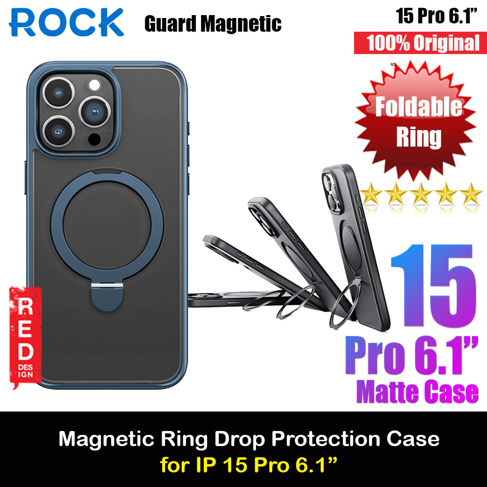 Picture of Rock Guard Magnetic Foldable Ring Stand Drop Protection Case for iPhone 15 Pro 6.1 (Matte Titanium Blue) iPhone Cases - iPhone 14 Pro Max , iPhone 13 Pro Max, Galaxy S23 Ultra, Google Pixel 7 Pro, Galaxy Z Fold 4, Galaxy Z Flip 4 Cases Malaysia,iPhone 12 Pro Max Cases Malaysia, iPad Air ,iPad Pro Cases and a wide selection of Accessories in Malaysia, Sabah, Sarawak and Singapore. 