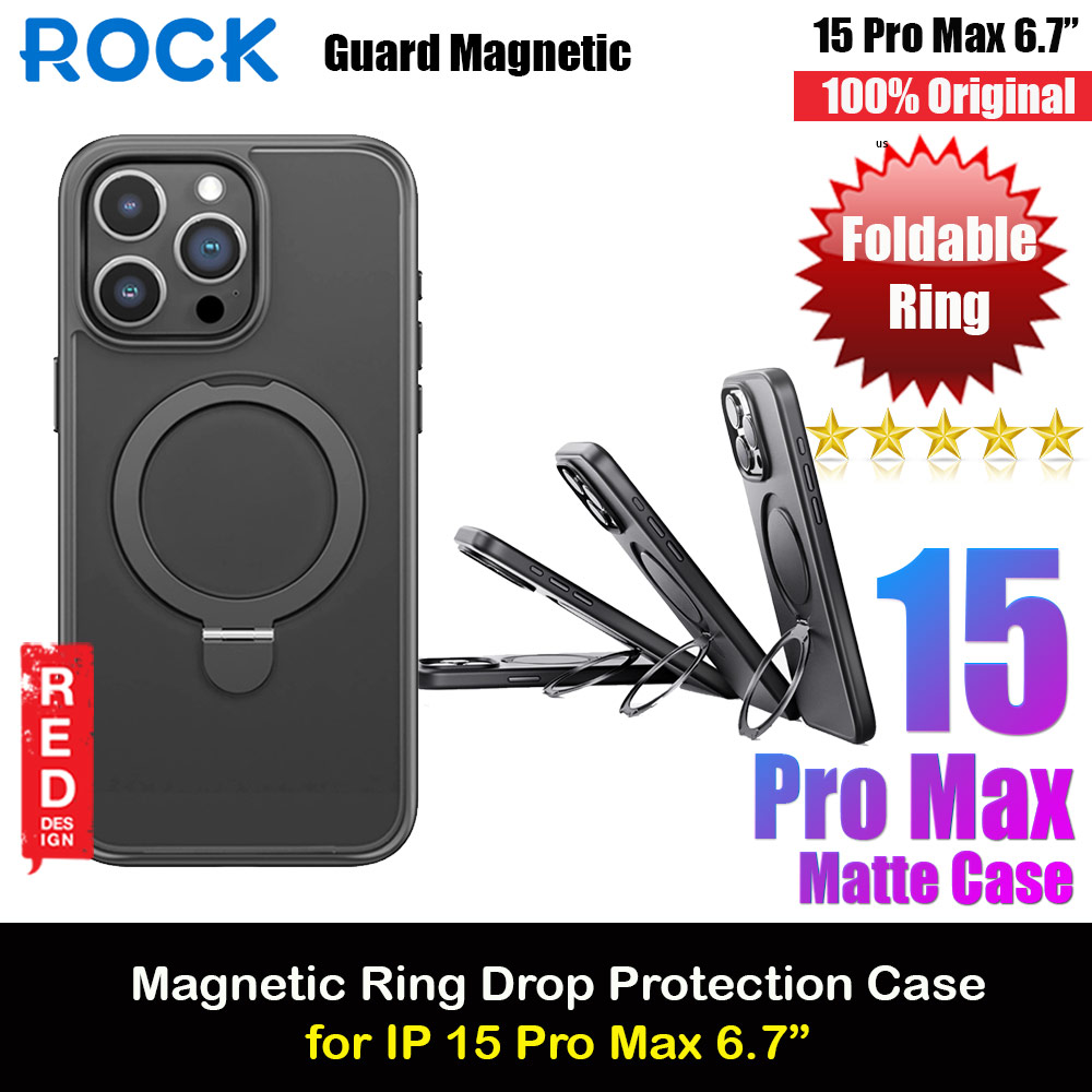 Picture of Rock Guard Magnetic Foldable Ring Stand Drop Protection Case for iPhone 15 Pro Max 6.7 (Matte Titanium Black) iPhone Cases - iPhone 14 Pro Max , iPhone 13 Pro Max, Galaxy S23 Ultra, Google Pixel 7 Pro, Galaxy Z Fold 4, Galaxy Z Flip 4 Cases Malaysia,iPhone 12 Pro Max Cases Malaysia, iPad Air ,iPad Pro Cases and a wide selection of Accessories in Malaysia, Sabah, Sarawak and Singapore. 