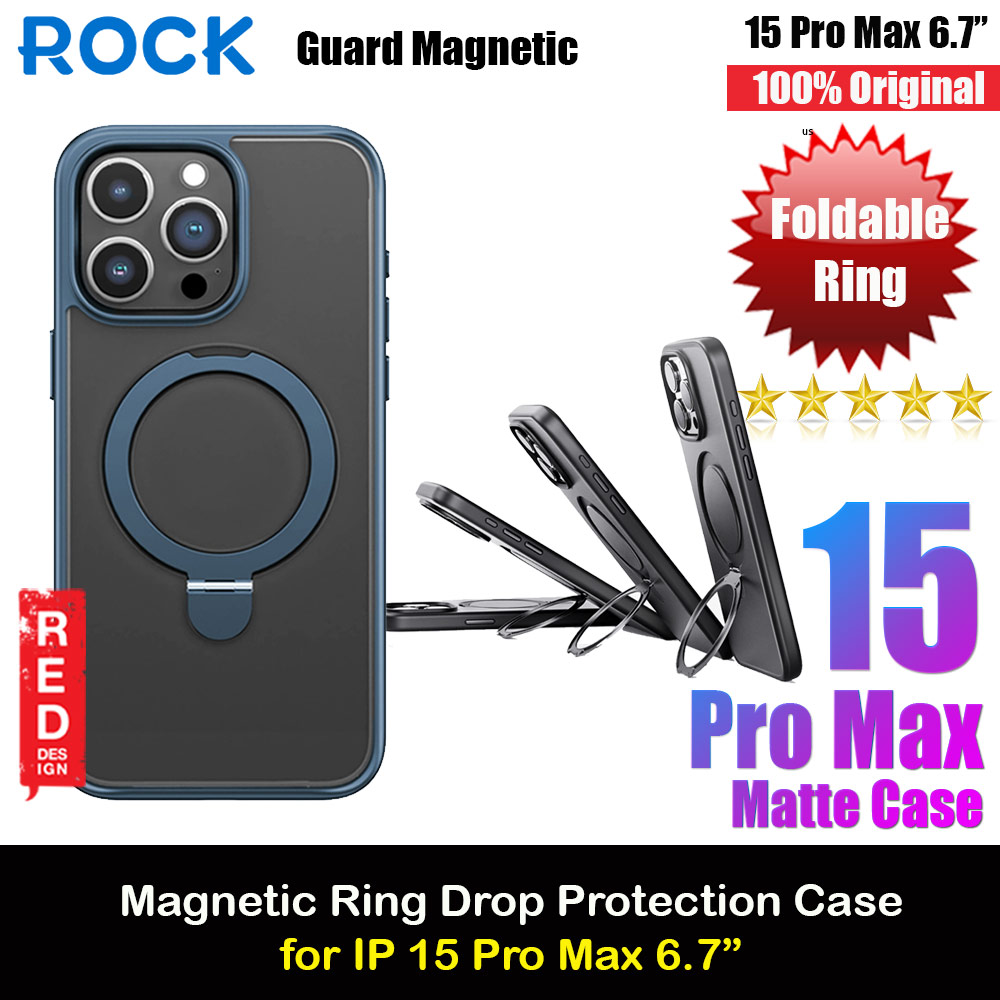 Picture of Rock Guard Magnetic Foldable Ring Stand Drop Protection Case for iPhone 15 Pro Max 6.7 (Matte Titanium Blue) iPhone Cases - iPhone 14 Pro Max , iPhone 13 Pro Max, Galaxy S23 Ultra, Google Pixel 7 Pro, Galaxy Z Fold 4, Galaxy Z Flip 4 Cases Malaysia,iPhone 12 Pro Max Cases Malaysia, iPad Air ,iPad Pro Cases and a wide selection of Accessories in Malaysia, Sabah, Sarawak and Singapore. 