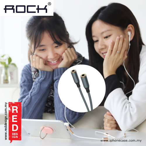 Picture of Rock 3.5mm 1 to 2 Audio Sharing Cable Y Splitter - Metal Slate Red Design- Red Design Cases, Red Design Covers, iPad Cases and a wide selection of Red Design Accessories in Malaysia, Sabah, Sarawak and Singapore 