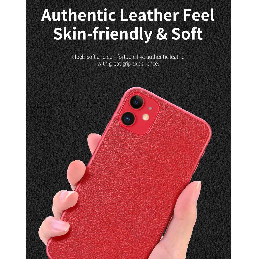 Picture of Apple iPhone 11 6.1  | Rock Space Custom Made for All Phone Model Leather Like Series Back Film Protector Sticker for Any Phone Model (Red)