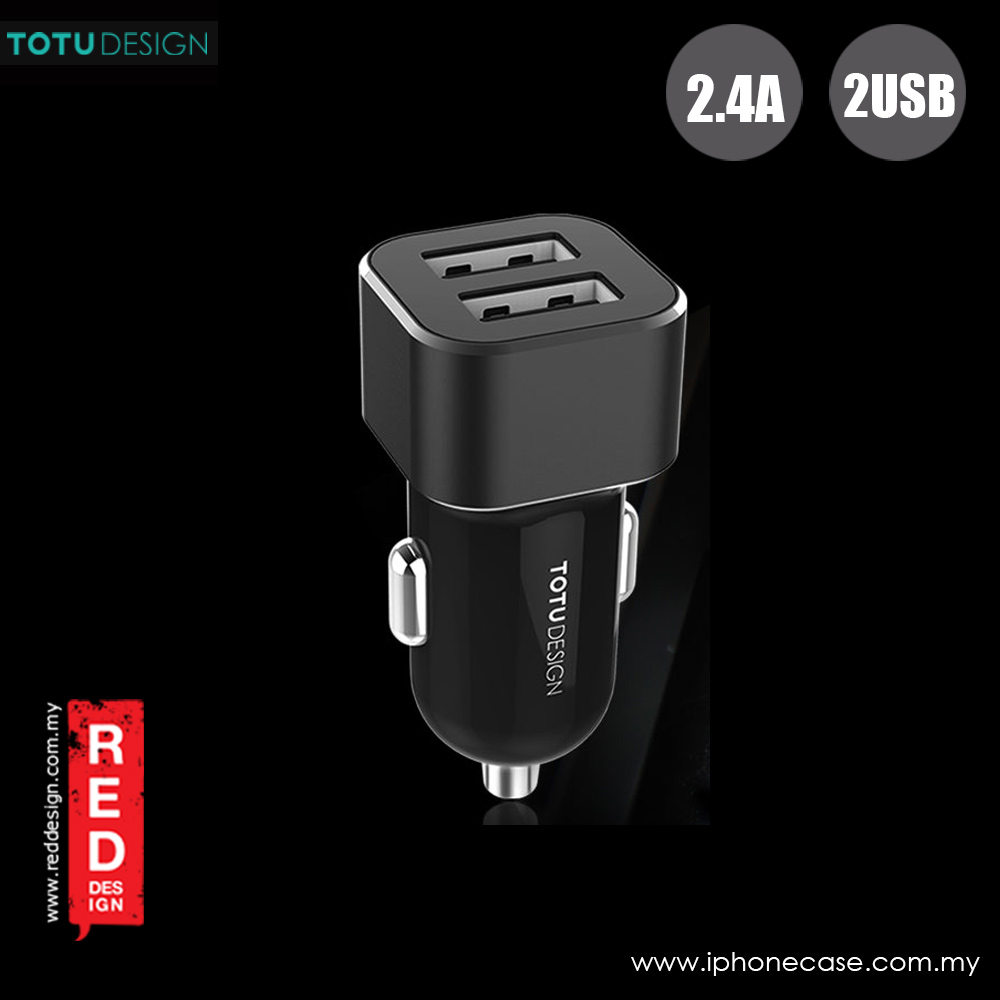 Picture of Totu Sharp Series 2.4A Fast Charge Dual USB Car Charger (Black) Red Design- Red Design Cases, Red Design Covers, iPad Cases and a wide selection of Red Design Accessories in Malaysia, Sabah, Sarawak and Singapore 