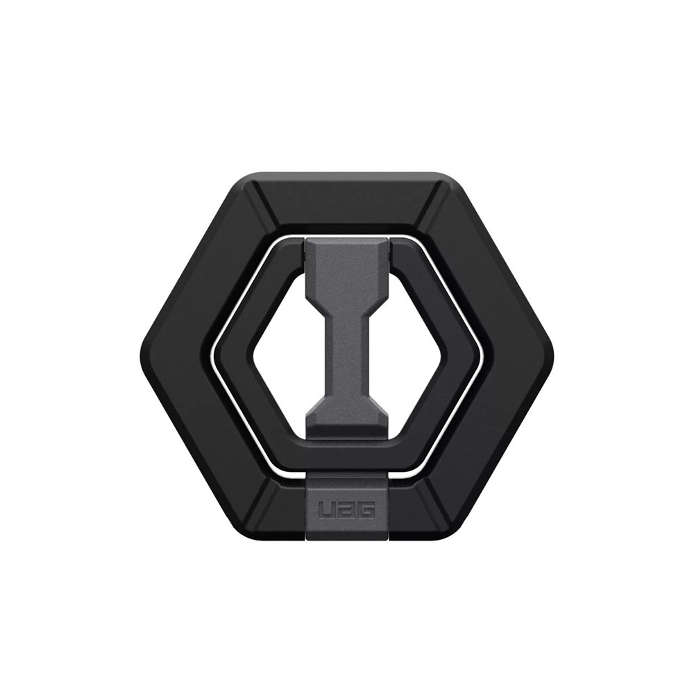 Picture of UAG Magnetic Ring Stand Holder Phone Grip and Kickstand Stand Compatible with Magsafe (Black Silver)