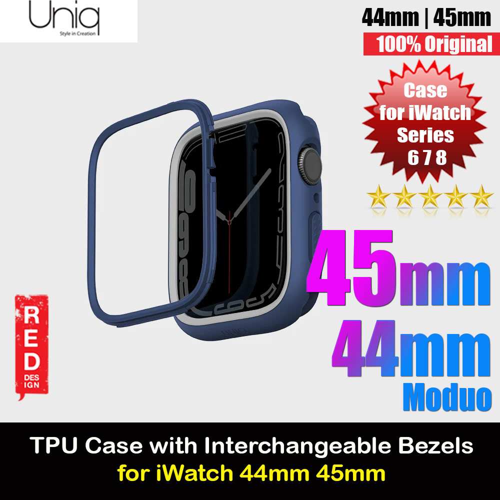 Picture of Uniq Moduo Mix and Match Color TPU Bumper with Polycarbonate Bezel Series Case for Apple Watch 45mm 44mm (Blue Grey) Apple Watch 45mm- Apple Watch 45mm Cases, Apple Watch 45mm Covers, iPad Cases and a wide selection of Apple Watch 45mm Accessories in Malaysia, Sabah, Sarawak and Singapore 