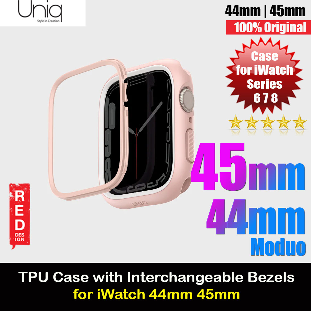 Picture of Uniq Moduo Mix and Match Color TPU Bumper with Polycarbonate Bezel Series Case for Apple Watch 45mm 44mm (Pink White) Apple Watch 45mm- Apple Watch 45mm Cases, Apple Watch 45mm Covers, iPad Cases and a wide selection of Apple Watch 45mm Accessories in Malaysia, Sabah, Sarawak and Singapore 