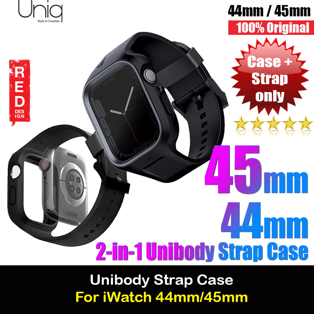 Picture of Uniq Monus 2 in 1 Unibody Soft Lightweight Waterproof Hybrid Strap Case for Apple Watch 45mm 44mm Series 5 6 7 SE (Black) Apple Watch 44mm- Apple Watch 44mm Cases, Apple Watch 44mm Covers, iPad Cases and a wide selection of Apple Watch 44mm Accessories in Malaysia, Sabah, Sarawak and Singapore 