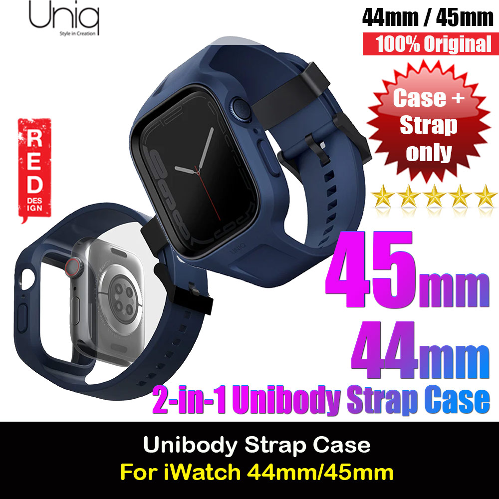Picture of Uniq Monus 2 in 1 Unibody Soft Lightweight Waterproof Hybrid Strap Case for Apple Watch 45mm 44mm Series 5 6 7 SE (Blue) Apple Watch 44mm- Apple Watch 44mm Cases, Apple Watch 44mm Covers, iPad Cases and a wide selection of Apple Watch 44mm Accessories in Malaysia, Sabah, Sarawak and Singapore 