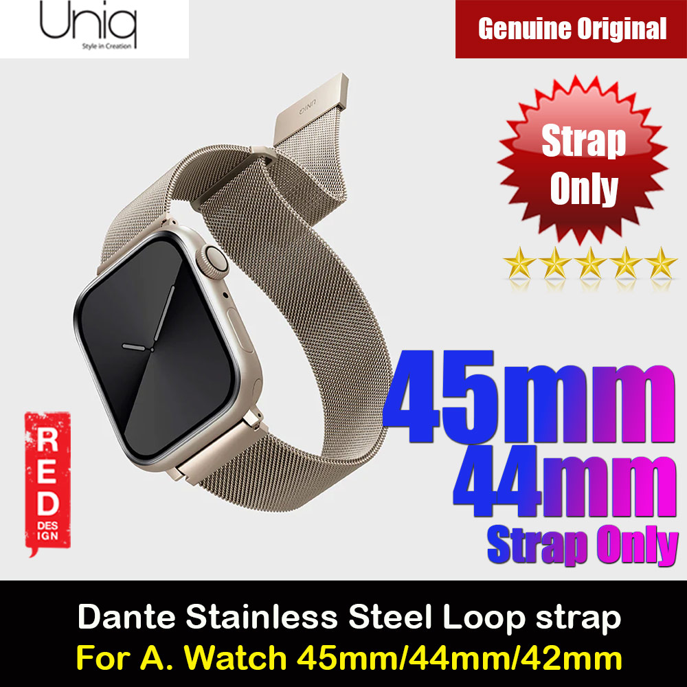 Picture of Uniq Dante Milanese Mesh Loop Strap Stainless Steel with Magnetic Clasp  Strap for Apple Watch 42mm 44mm 45mm (Starlight) Apple Watch 42mm- Apple Watch 42mm Cases, Apple Watch 42mm Covers, iPad Cases and a wide selection of Apple Watch 42mm Accessories in Malaysia, Sabah, Sarawak and Singapore 