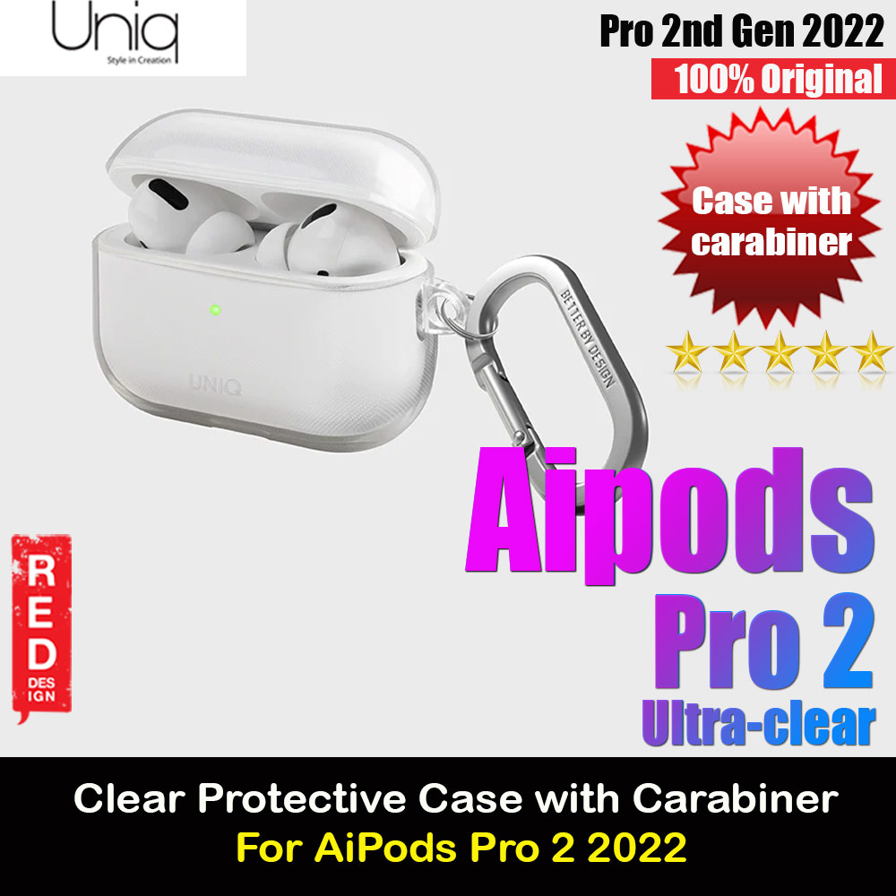 Picture of Uniq Glase Protective Protection Soft Clear Case with Carabiner for Apple Airpods Pro 2 (Clear) Apple Airpods Pro 2- Apple Airpods Pro 2 Cases, Apple Airpods Pro 2 Covers, iPad Cases and a wide selection of Apple Airpods Pro 2 Accessories in Malaysia, Sabah, Sarawak and Singapore 