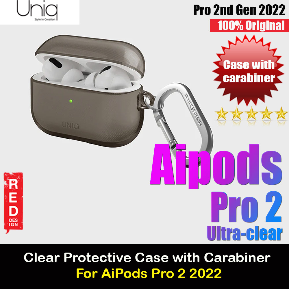 Picture of Uniq Glase Protective Protection Soft Clear Case with Carabiner for Apple Airpods Pro 2 (Smoke) Apple Airpods Pro 2- Apple Airpods Pro 2 Cases, Apple Airpods Pro 2 Covers, iPad Cases and a wide selection of Apple Airpods Pro 2 Accessories in Malaysia, Sabah, Sarawak and Singapore 