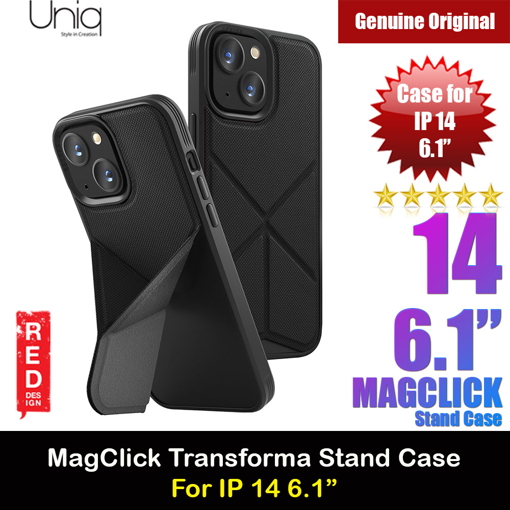 Picture of Uniq MagClick Transforma Drop Protection Stand Case Magsafe Compatible for iPhone 14 6.1 (Ebony Black) Apple iPhone 14 6.1- Apple iPhone 14 6.1 Cases, Apple iPhone 14 6.1 Covers, iPad Cases and a wide selection of Apple iPhone 14 6.1 Accessories in Malaysia, Sabah, Sarawak and Singapore 