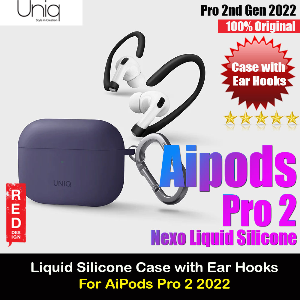 Picture of Uniq Nexo Semi Soft Liquid Silicone Protective Case with Sports Ear Hooks Aluminium Carabiner for Apple Airpods Pro 2 (Purple) Apple Airpods Pro 2- Apple Airpods Pro 2 Cases, Apple Airpods Pro 2 Covers, iPad Cases and a wide selection of Apple Airpods Pro 2 Accessories in Malaysia, Sabah, Sarawak and Singapore 
