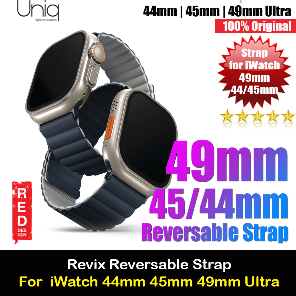 Picture of Uniq Revix Reversible Magnetic Silicone Strap Apple Watch 49mm Ultra 45mm 44mm 42mm Series 1 2 3 4 5 6 7 8 SE (Storm Blue Chalk Grey) Apple Watch 42mm- Apple Watch 42mm Cases, Apple Watch 42mm Covers, iPad Cases and a wide selection of Apple Watch 42mm Accessories in Malaysia, Sabah, Sarawak and Singapore 