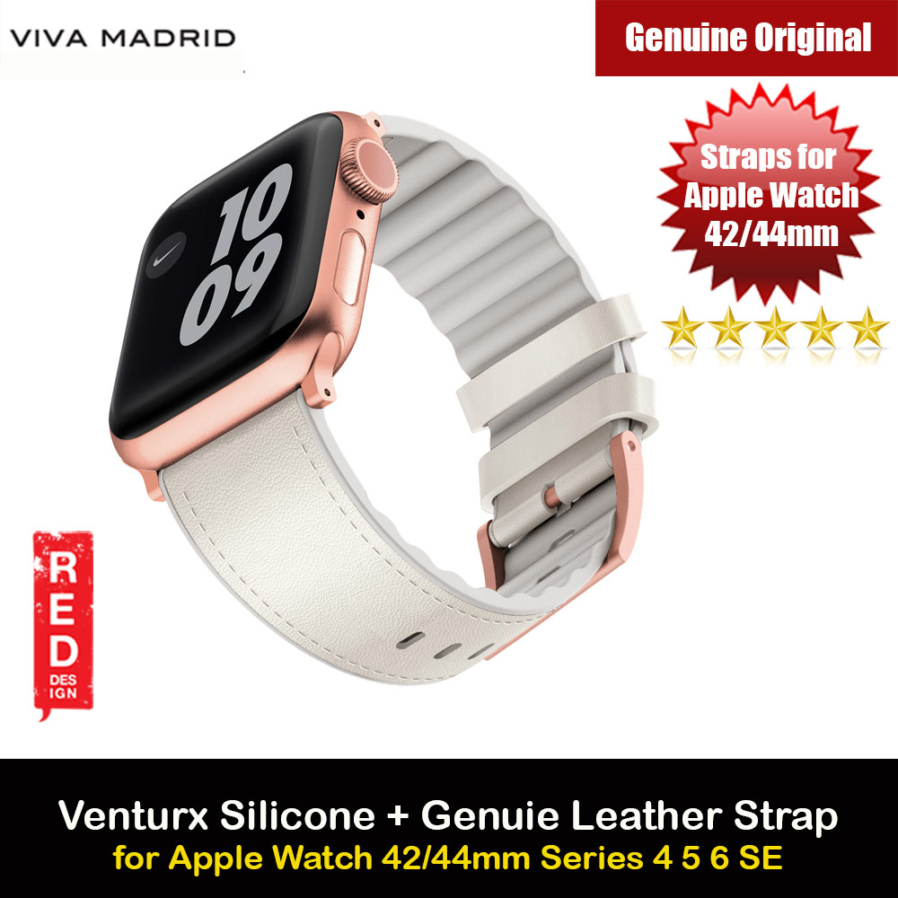 Picture of Viva Madrid Venturx Inner Silicone Outer Genuine Leather Strap for Apple Watch 44mm 42mm Series 4 Series 5 Series 6 Series SE (Beige) Apple Watch 42mm- Apple Watch 42mm Cases, Apple Watch 42mm Covers, iPad Cases and a wide selection of Apple Watch 42mm Accessories in Malaysia, Sabah, Sarawak and Singapore 