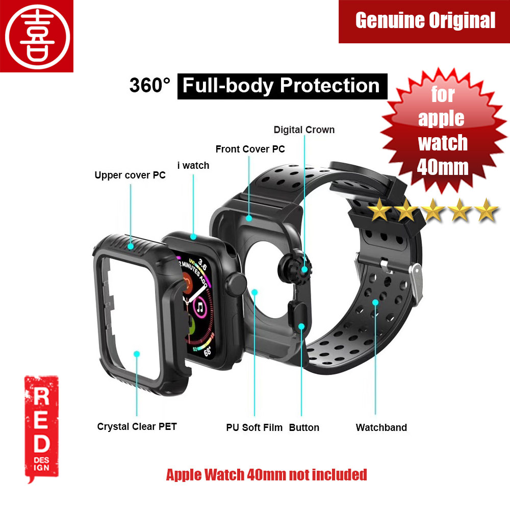 Picture of Xi 360 Degree Protection Case with Strap for Apple Watch 40mm (Black) Apple Watch 40mm- Apple Watch 40mm Cases, Apple Watch 40mm Covers, iPad Cases and a wide selection of Apple Watch 40mm Accessories in Malaysia, Sabah, Sarawak and Singapore 