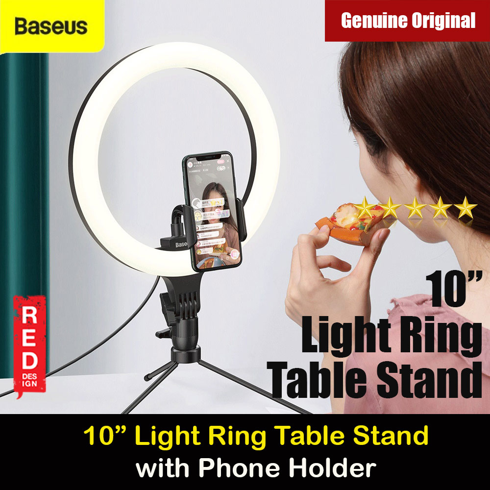 Picture of Baseus Live Stream Phone Holder Stand with 10 inches Light Ring with adjustable Brightness Level (10 inches Ring with Table Stand)