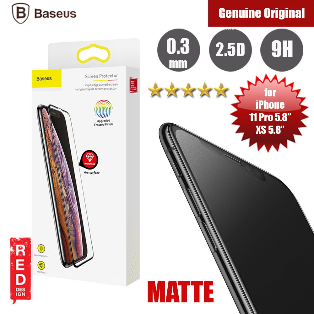 Picture of Apple iPhone 11 Pro 5.8  | Baseus Full Coverage Tempered Glass for Apple iPhone XS iPhone X iPhone 11 Pro 5.8" (Matte Surface)